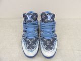 louis vuitti high top sneakers with blue laces on the sole