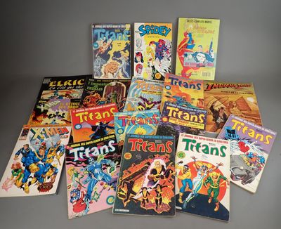 a lot of comic books that are on the table