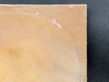 an oil painting of a man riding a surfboard on a wave