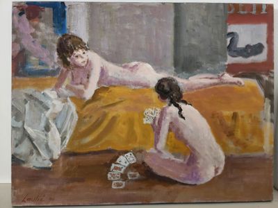 LAULIÉ Joseph (1928-2016), H/T, "Joueuses de cartes", 1994, …