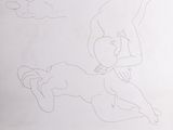 un dessin représentant une femme tenant un bébé dans ses bras
