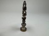antique silver plated figurine of a woman holding a flower