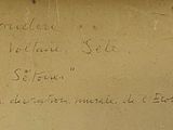 someone is writing on the wall of a bathroom with a toilet