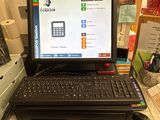 a desktop computer sitting on a desk with a keyboard and mouse