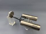 pair of chrome plated wall lights with clear acrylic bases