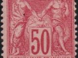 a stamp with a picture of two women on it