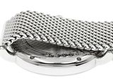a close up of a watch with a chain around it