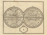 une vieille carte du monde représentant deux hémisphères