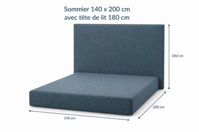 1 sommier tapissier latte 140 x 190 cm hauteur 20 cm plus sa…
