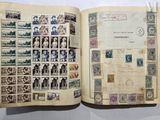 an open book with a lot of stamps on it