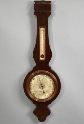 BAROMETRE - THERMOMETRE à mercure en bois