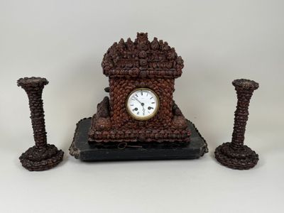 Garniture de cheminée à âme en bois et carton entièrement re…