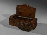a small wooden box with the word construction on it