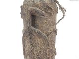 a vase that has a snake on it