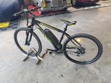 a bike that is parked in a garage