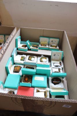 a box full of teas and other items sitting on a table