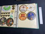 a binder with a lot of stickers on it