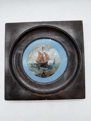 a picture of a picture of a ship in a picture frame