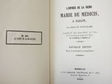 an open book with a black and white title on it