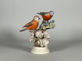 deux oiseaux perchés sur un vase
