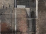 a painting of a clock on the side of a building