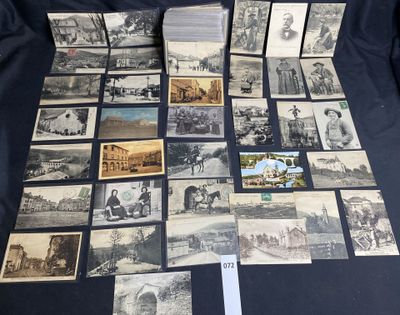 several old black and white photographs of people and buildings