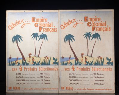 Deux anciennes publicités sur panneau cartonné