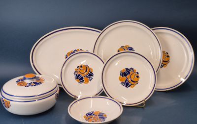 a group of plates and bowls on a table