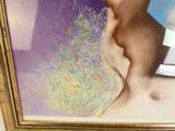 un tableau représentant une femme coiffée d'un chapeau