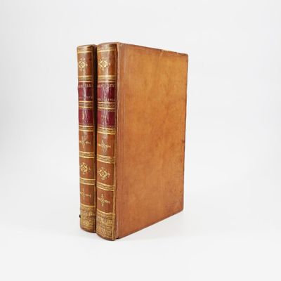 deux vieux livres posés l'un sur l'autre sur une surface blanche