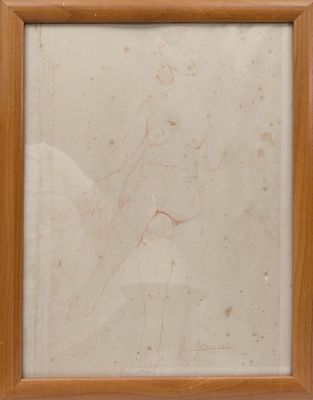 On voit une vieille photo d'une femme en robe blanche, encadrée dans un cadre en bois.