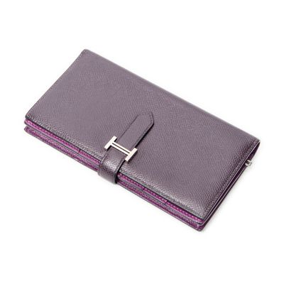 HERMES - PORTEFEUILLE modèle "Bearn" en cuir Epsom prune, in…