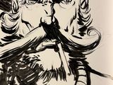 drawing of a man with a beard and a moustache on his face