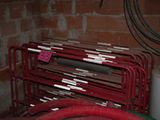 a lot of pipes that are sitting on the floor
