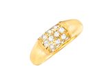 une bague en or jaune 18 carats sertie de diamants