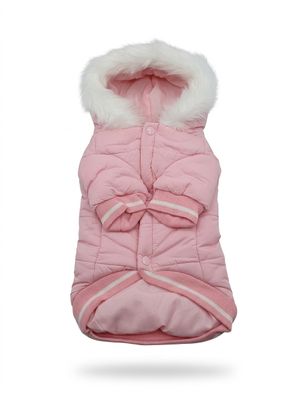 DOGGY THINGS - Ce vêtement rose matelassé doté d'une capuche…