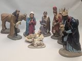 many figurines of the nativity of jesus and the baby jesus