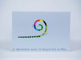 greeting card with a colorful spiral design on the front of it