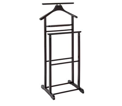 Valet de nuit en bois massif marron, 47x36x102 cm- retour tr…