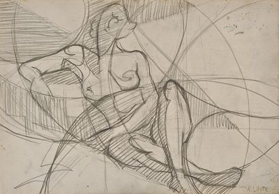 an image of a drawing of a woman sitting on a chair
