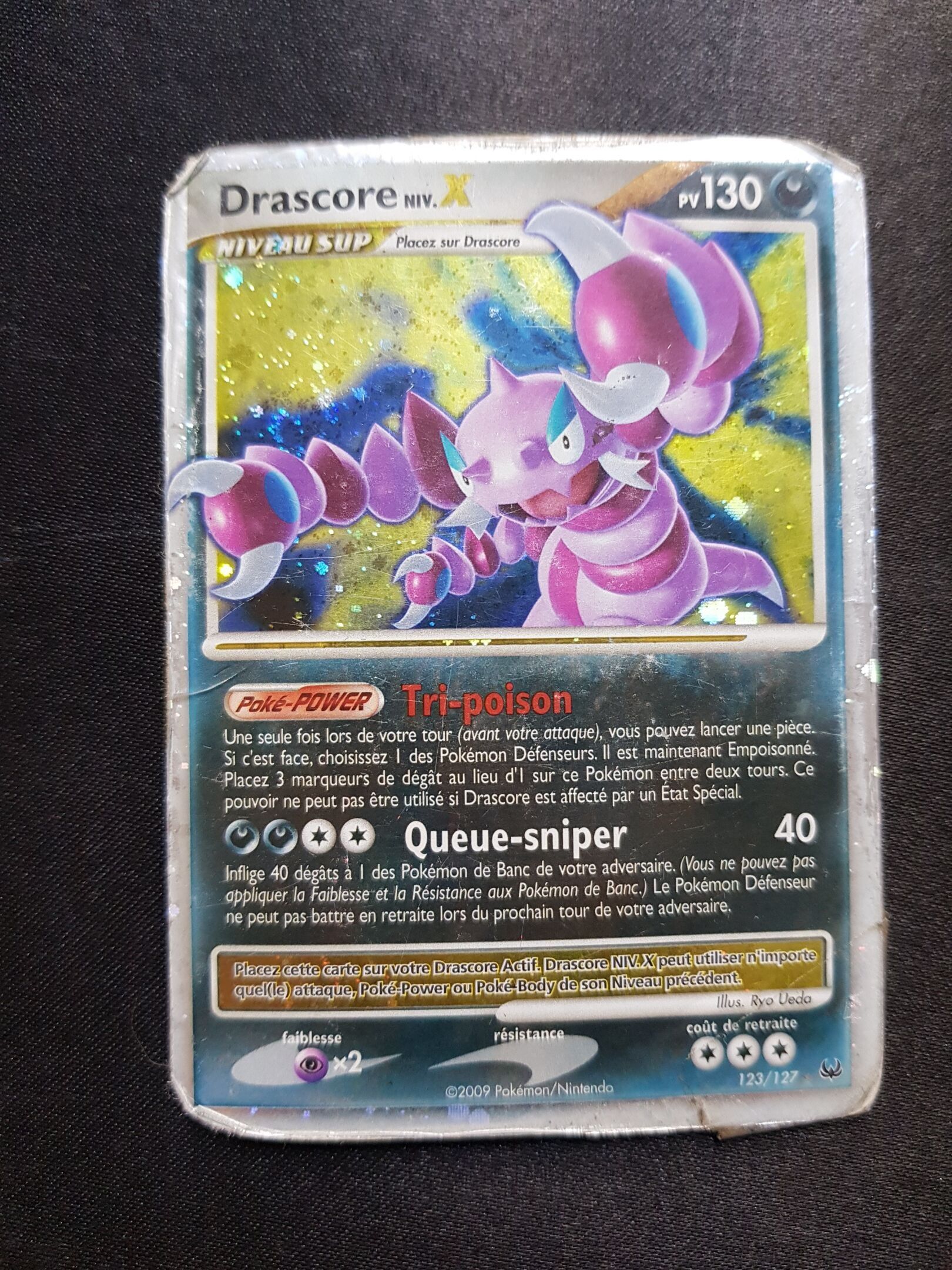 PLATINE - Drascore Niveau X 123/127 - poor - carte pokémon