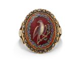 une image représentant une bague sur laquelle figure un oiseau