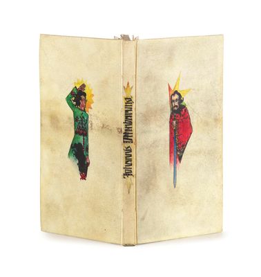 an old book with a picture of a man and a woman on it