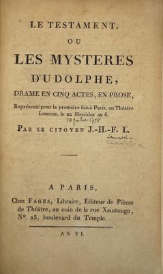 un vieux livre dont le titre est en français