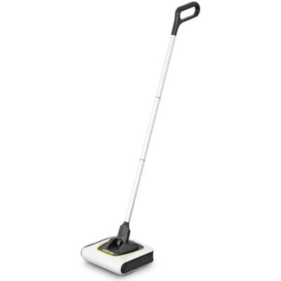 a close up of a mop with a handle on a white surface