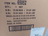 a box with a label on it sitting on the floor