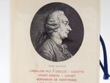an old book with a picture of a man in profile