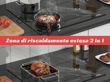 three pictures of a stove top with food cooking on it