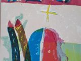 une photo d'une photo d'un tableau sur le mur
