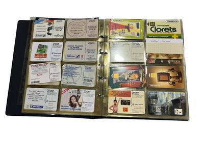 un classeur contenant de nombreuses cartes de visite